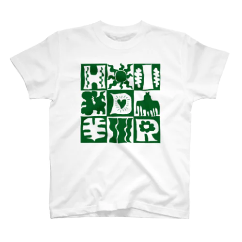 Drawing SUMMER / GREEN (double face) スタンダードTシャツ