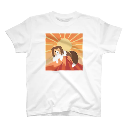シェルティ×富士山(赤) Regular Fit T-Shirt