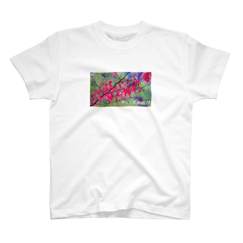 色づく木々 雨 ロゴあり Regular Fit T-Shirt
