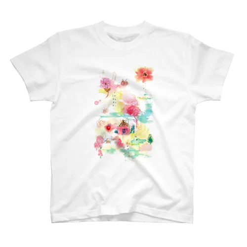 花とオオカミ Regular Fit T-Shirt