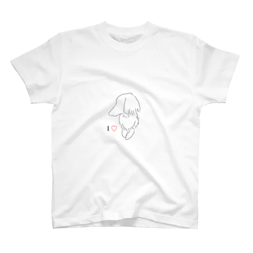 I LOVE Dachshund ♡ アイラブダックス Regular Fit T-Shirt