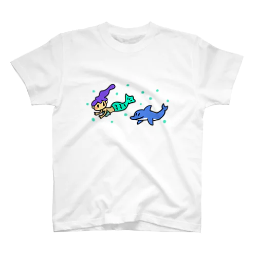 人魚姫と仲良しイルカ スタンダードTシャツ