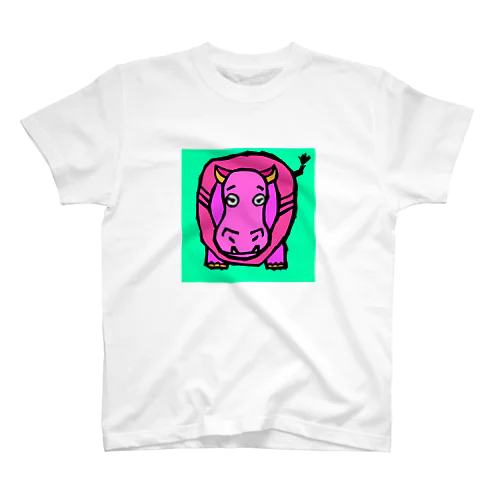 Feather Stick【フェザースティック】ピンクのカバ Regular Fit T-Shirt