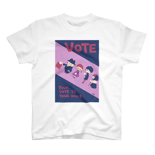 Your Vote is Your Voice-パープル Regular Fit T-Shirt