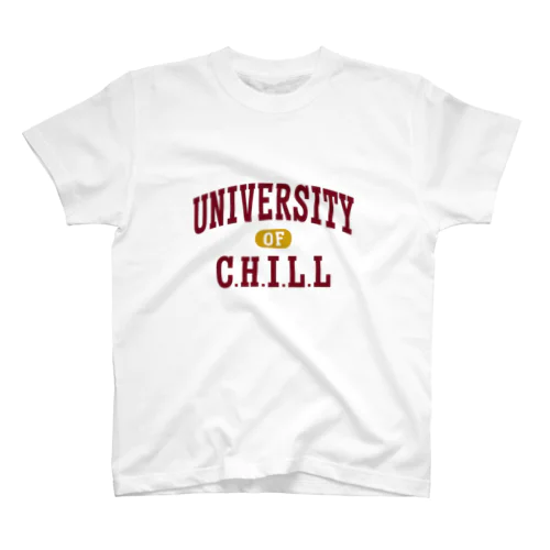 チル大学 エンジ文字 Regular Fit T-Shirt