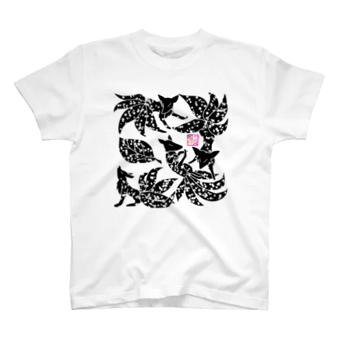 「百歳」Series * Fox!!Fox!!Fox!!"KonZukushi"flower スタンダードTシャツ