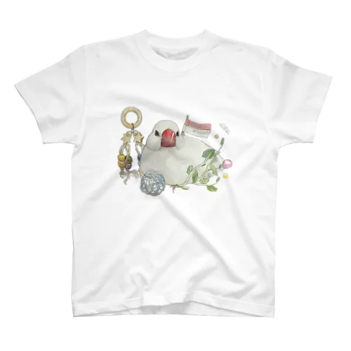 ぷっくら文鳥（白） スタンダードTシャツ