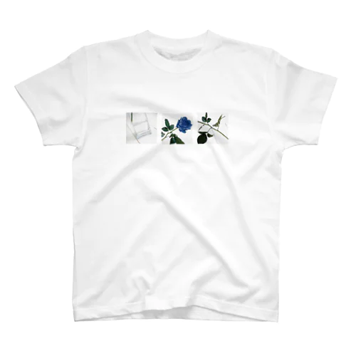 Blue Rose mosaic tile風　プリントTシャツ Regular Fit T-Shirt