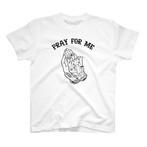 『Pray for me（黒）』 Regular Fit T-Shirt