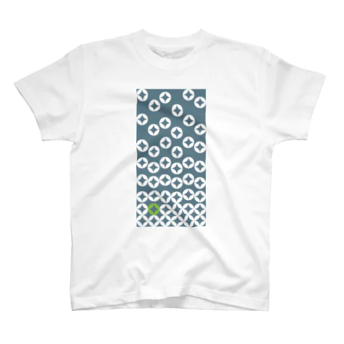 七宝繋ぎWhite_@LightGreen Regular Fit T-Shirt