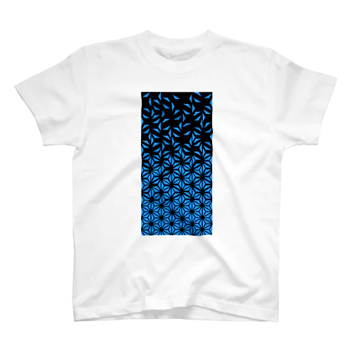 麻の葉_Blue Regular Fit T-Shirt