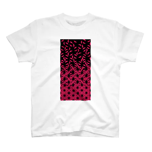 麻の葉_Pink Regular Fit T-Shirt