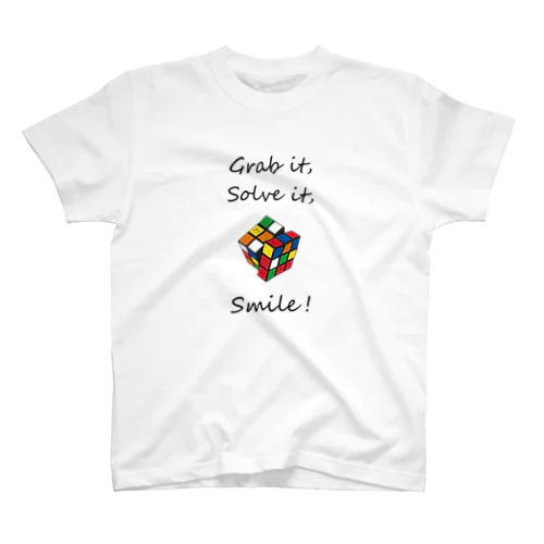 Grab, Solve, Smile!  Rubik's Cube black スタンダードTシャツ