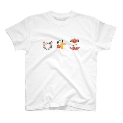 【まあるい花札】猪鹿蝶 Regular Fit T-Shirt