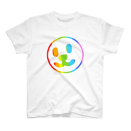 Smile Face Rainbow Line Regular Fit T-Shirt