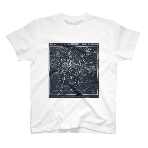 Map of Zeppelin and aeroplane bombs on London.（1919） スタンダードTシャツ