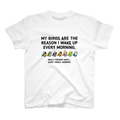 （両面）モーニングバード＆鳥さん大集合 Regular Fit T-Shirt