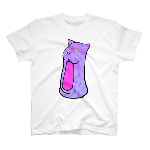 ネコ驚愕（紫うずまき） Regular Fit T-Shirt