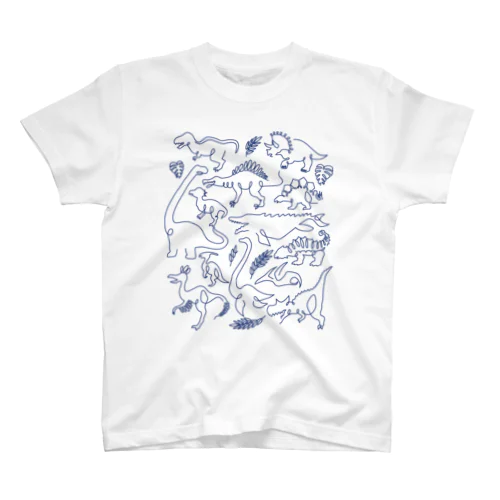 一筆恐竜A(NavyLine) スタンダードTシャツ