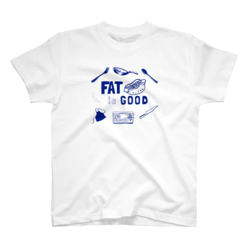 FAT is GOOD 半袖Tシャツ　大ロゴ　白 Regular Fit T-Shirt