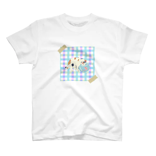 ねこあるある。ギンガムチェック Regular Fit T-Shirt