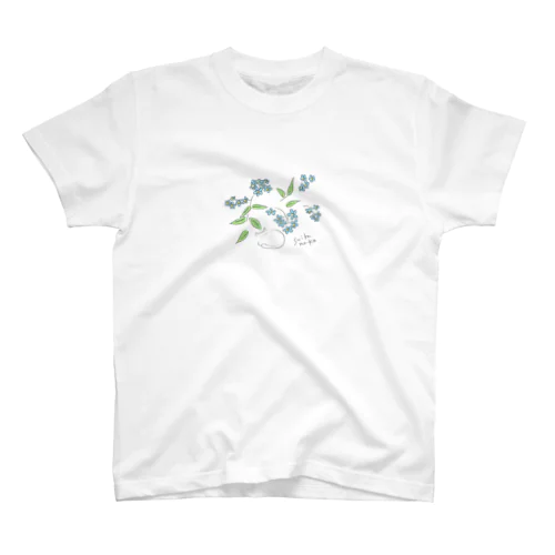 花ねこブルー スタンダードTシャツ