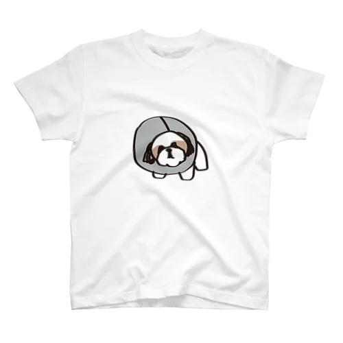 エリザベスカラーつけるシーズー犬 スタンダードTシャツ