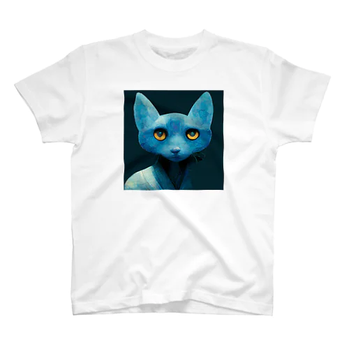 青い青い猫 Regular Fit T-Shirt