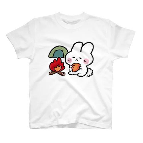 残業うさぎと「キャンプしよう」🏕🐰🌸 スタンダードTシャツ