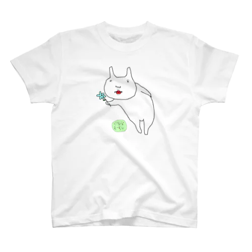 日頃の感謝を花で伝えるうさぎ Regular Fit T-Shirt