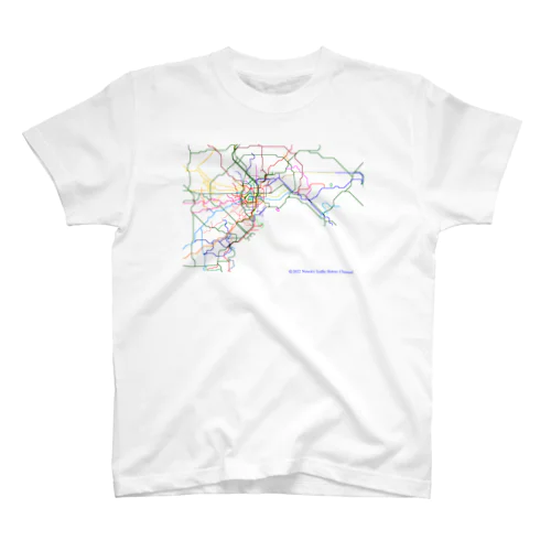 首都圏鉄道マップA スタンダードTシャツ