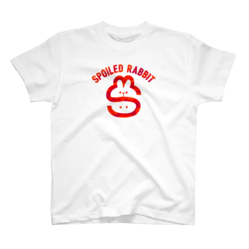 Spoiled Rabbit & Smile Person - RED / あまえんぼうさちゃんとあのひと - レッド Regular Fit T-Shirt