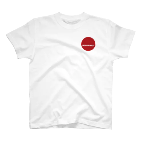 HINOMARU国　国旗（控えめ）、背中にHINOMARU国の地図（Land of the Rising Sun） Regular Fit T-Shirt