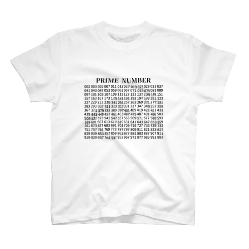  素数(Prime number) 02 スタンダードTシャツ