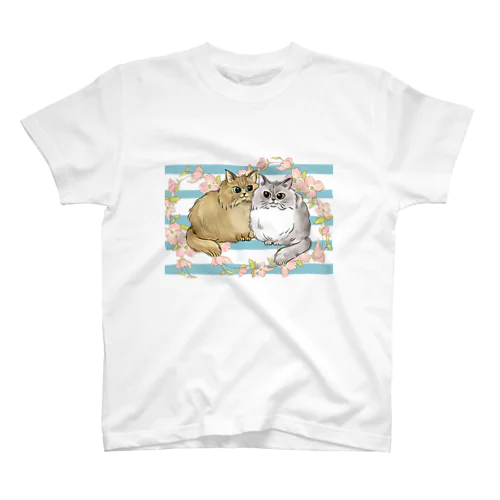 【猫】ミヌエット&チンチラゴールデン 티셔츠