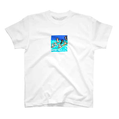 ドット絵サーフィンねこ Regular Fit T-Shirt