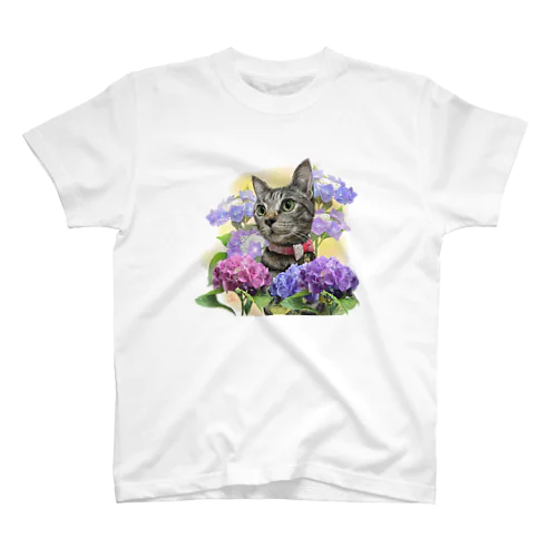 紫陽花とミウちゃん スタンダードTシャツ