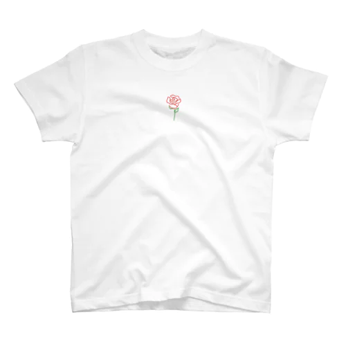 赤いバラ（小さめ） Regular Fit T-Shirt