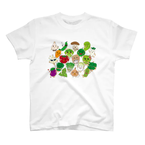 ベジタブルALL－fruits and vegetables word chain－ベジフルしりとり－ Regular Fit T-Shirt