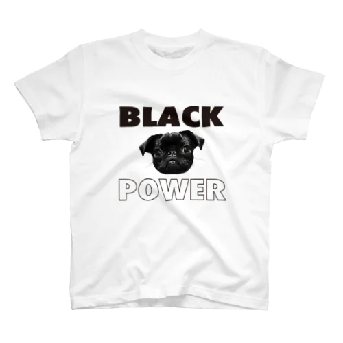 BLACK POWER パグ スタンダードTシャツ