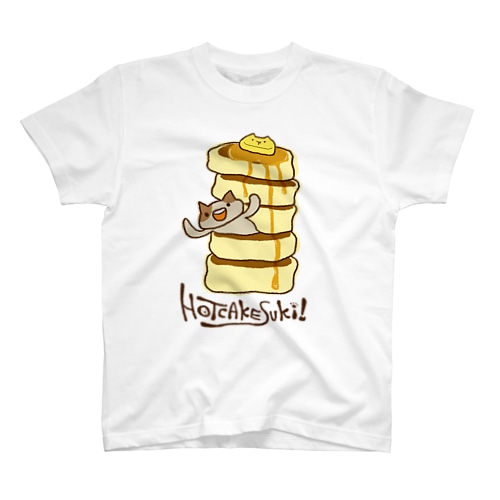 ホットケーキが好きなねこ（IN／カラー） Regular Fit T-Shirt