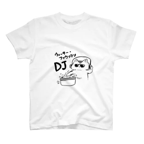 ウォーターファウンテンDJ猫 スタンダードTシャツ