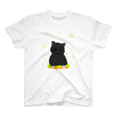 癒し猫 黒猫 スタンダードTシャツ