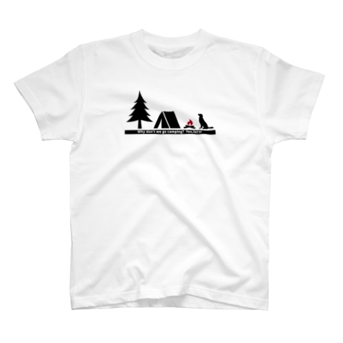 キャンプへゴーゴー！（黒） Regular Fit T-Shirt