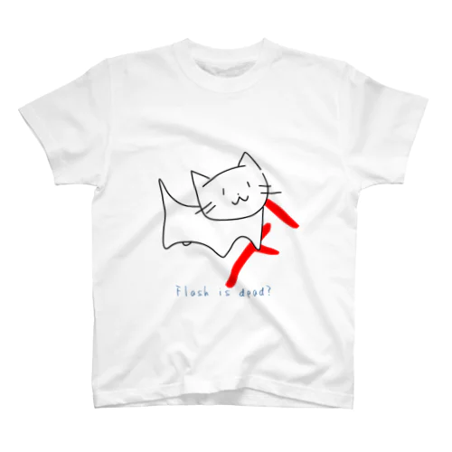 Flashをオーバーレイする猫 Regular Fit T-Shirt