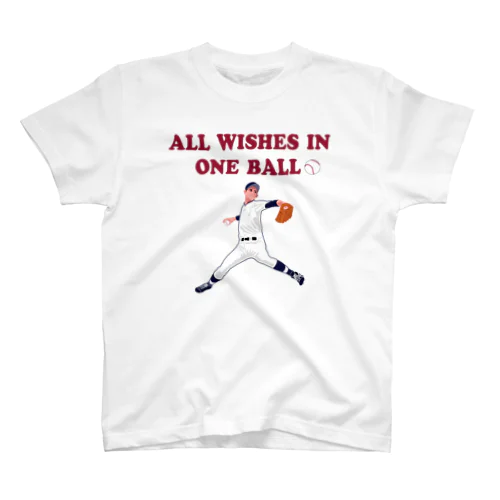 一球入魂　全ての願いを白球に込めて Regular Fit T-Shirt