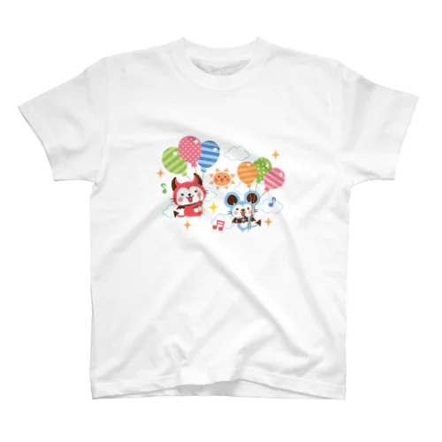 デビねこくんとデビねずちゃん Tシャツ 風船 Regular Fit T-Shirt