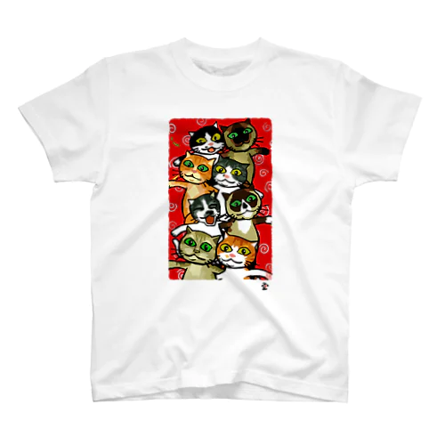 「高安家の猫大集合」琉球デジタル版画　TY0007D スタンダードTシャツ