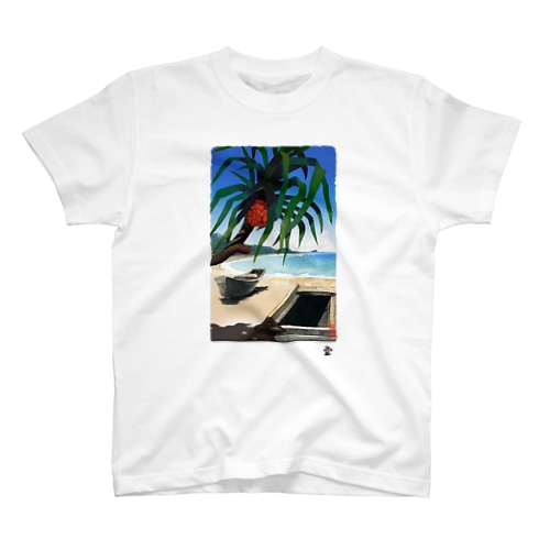 「あだんとサバニ」琉球デジタル版画　TY0061D Regular Fit T-Shirt