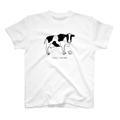 牛の王冠落ちる 動物イラスト スタンダードTシャツ